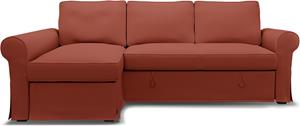 Bemz IKEA - Hoes voor slaapbank Backabro met chaise longue, Burnt Orange, Katoen