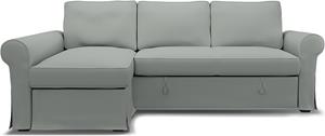 Bemz IKEA - Hoes voor slaapbank Backabro met chaise longue, Drizzle, Katoen