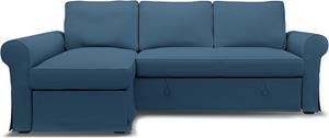 Bemz IKEA - Hoes voor slaapbank Backabro met chaise longue, Real Teal, Katoen