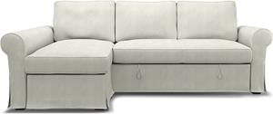 Bemz IKEA - Hoes voor slaapbank Backabro met chaise longue, Silver Grey, Katoen