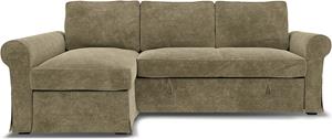 Bemz IKEA - Hoes voor slaapbank Backabro met chaise longue, Beige, Fluweel