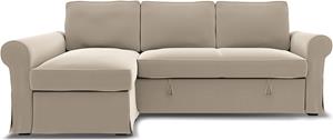 Bemz IKEA - Hoes voor slaapbank Backabro met chaise longue, Feather, Fluweel