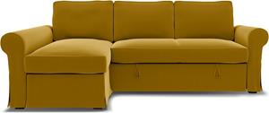 Bemz IKEA - Hoes voor slaapbank Backabro met chaise longue, Dijon, Fluweel