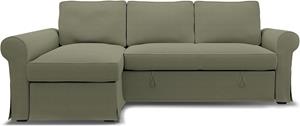 Bemz IKEA - Hoes voor slaapbank Backabro met chaise longue, Sage, Linnen