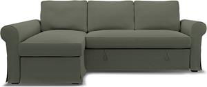 Bemz IKEA - Hoes voor slaapbank Backabro met chaise longue, Rosemary, Linnen