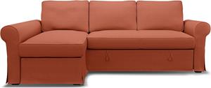 Bemz IKEA - Hoes voor slaapbank Backabro met chaise longue, Burnt Orange, Linnen