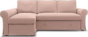 Bemz IKEA - Hoes voor slaapbank Backabro met chaise longue, Blush, Linnen