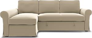 Bemz IKEA - Hoes voor slaapbank Backabro met chaise longue, Oyster, Moody Seventies Collection