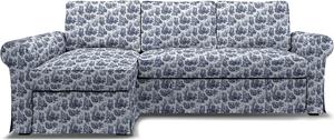 Bemz IKEA - Hoes voor slaapbank Backabro met chaise longue, Dark Blue, BOUCLÉ EN TEXTUUR