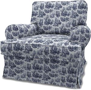 Bemz IKEA - Hoes voor fauteuil Barkaby (klein model), Dark Blue, BOUCLÉ EN TEXTUUR