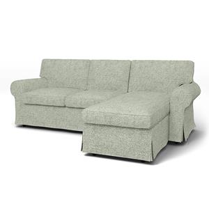 Bemz IKEA - Hoes voor 3-zitsbank Ektorp met chaise longue, Pistachio, BOUCLÉ EN TEXTUUR