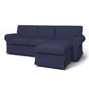 Bemz IKEA - Hoes voor 3-zitsbank Ektorp met chaise longue, Volcanic Ash, Corduroy