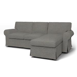 Bemz IKEA - Hoes voor 3-zitsbank Ektorp met chaise longue, Taupe, BOUCLÉ EN TEXTUUR