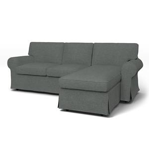 Bemz IKEA - Hoes voor 3-zitsbank Ektorp met chaise longue, Laurel, BOUCLÉ EN TEXTUUR