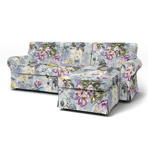 Bemz IKEA - Hoes voor 3-zitsbank Ektorp met chaise longue, Ivy Green, Linnen