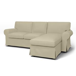 Bemz IKEA - Hoes voor 3-zitsbank Ektorp met chaise longue, Sand Beige, Katoen