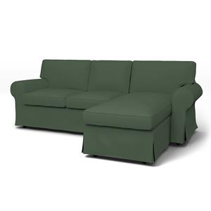 Bemz IKEA - Hoes voor 3-zitsbank Ektorp met chaise longue, Thyme, Katoen