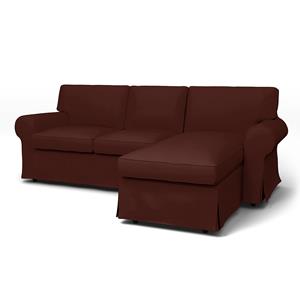 Bemz IKEA - Hoes voor 3-zitsbank Ektorp met chaise longue, Ground Coffee, Fluweel