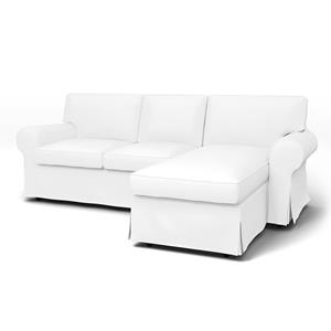 Bemz IKEA - Hoes voor 3-zitsbank Ektorp met chaise longue, Absolute White, Linnen