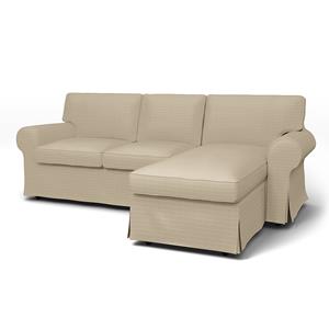 Bemz IKEA - Hoes voor 3-zitsbank Ektorp met chaise longue, Oyster, Moody Seventies Collection