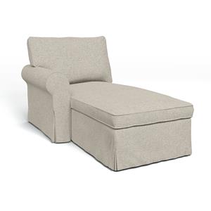 Bemz IKEA - Hoes voor chaise longue Ektorp met armleuning links, Silver Grey, Katoen
