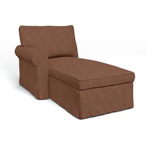 Bemz IKEA - Hoes voor chaise longue Ektorp met armleuning links, Vintage Rose, Fluweel