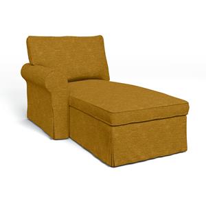 Bemz IKEA - Hoes voor chaise longue Ektorp met armleuning links, Tumeric, Fluweel