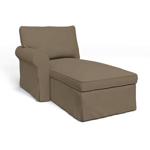 Bemz IKEA - Hoes voor chaise longue Ektorp met armleuning links, Taupe, Fluweel