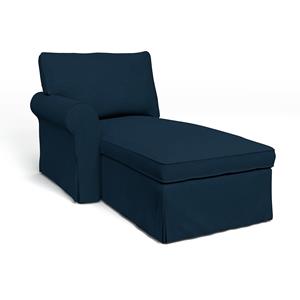 Bemz IKEA - Hoes voor chaise longue Ektorp met armleuning links, Midnight, Fluweel