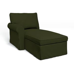 Bemz IKEA - Hoes voor chaise longue Ektorp met armleuning links, Moss, Fluweel