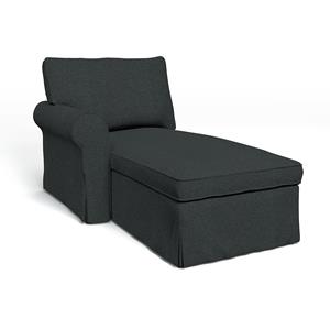 Bemz IKEA - Hoes voor chaise longue Ektorp met armleuning links, Stone, WOL