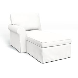 Bemz IKEA - Hoes voor chaise longue Ektorp met armleuning links, Absolute White, Linnen