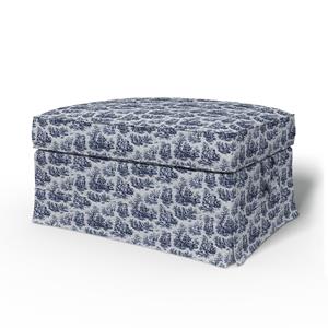 Bemz IKEA - Hoes voor voetenbank Ektorp, Dark Blue, BOUCLÉ EN TEXTUUR
