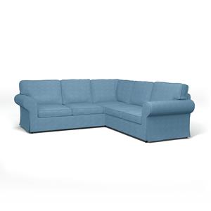 Bemz IKEA - Hoes voor 4-zitshoekbank Ektorp, Sky Blue, Corduroy