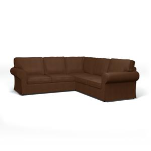 Bemz IKEA - Hoes voor 4-zitshoekbank Ektorp, Chocolate Brown, Corduroy