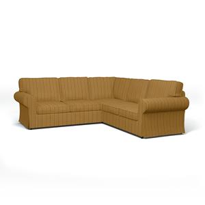 Bemz IKEA - Hoes voor 4-zitshoekbank Ektorp, Mustard Stripe, Moody Seventies Collection
