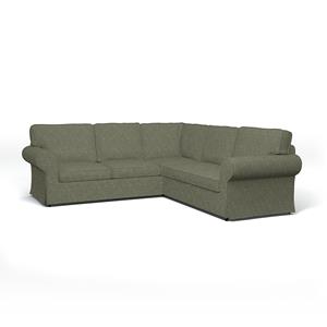 Bemz IKEA - Hoes voor 4-zitshoekbank Ektorp, Green Grey, Fluweel