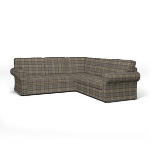 Bemz IKEA - Hoes voor 4-zitshoekbank Ektorp, Bark Brown, WOL