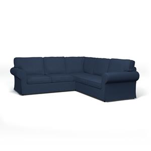 Bemz IKEA - Hoes voor 4-zitshoekbank Ektorp, Navy Blue, Linnen