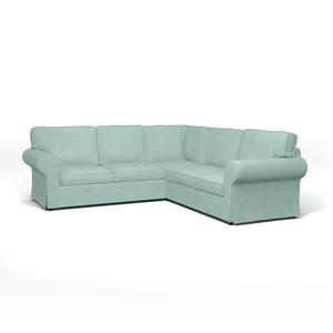 Bemz IKEA - Hoes voor 4-zitshoekbank Ektorp, Mineral Blue, Linnen