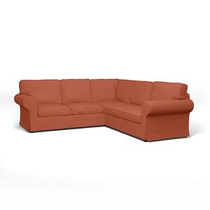 Bemz IKEA - Hoes voor 4-zitshoekbank Ektorp, Burnt Orange, Linnen
