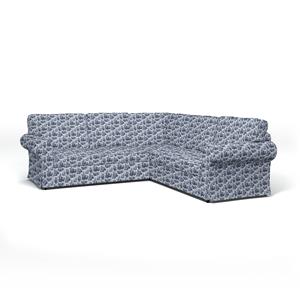 Bemz IKEA - Hoes voor 4-zitshoekbank Ektorp, Dark Blue, BOUCLÉ EN TEXTUUR