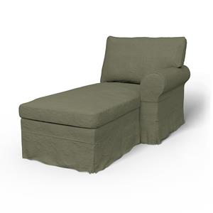 Bemz IKEA - Hoes voor chaise longue Ektorp met armleuning rechts, Sage, Linnen