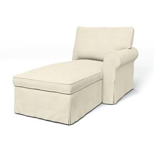 Bemz IKEA - Hoes voor chaise longue Ektorp met armleuning rechts, Sand Beige, Katoen
