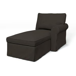Bemz IKEA - Hoes voor chaise longue Ektorp met armleuning rechts, Licorice, Fluweel