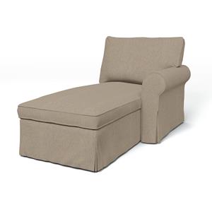 Bemz IKEA - Hoes voor chaise longue Ektorp met armleuning rechts, Birch, WOL