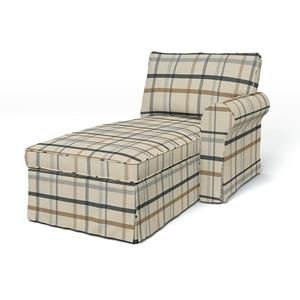 Bemz IKEA - Hoes voor chaise longue Ektorp met armleuning rechts, Fawn Brown, WOL