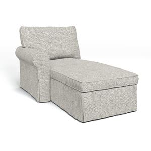 Bemz IKEA - Hoes voor chaise longue Ektorp met armleuning links, Driftwood, BOUCLÉ EN TEXTUUR