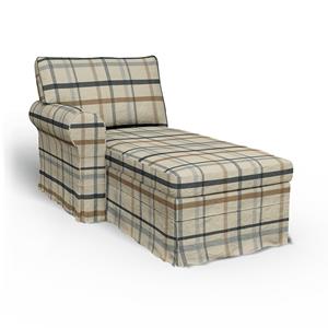 Bemz IKEA - Hoes voor chaise longue Ektorp met armleuning links, Fawn Brown, WOL