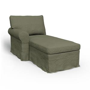 Bemz IKEA - Hoes voor chaise longue Ektorp met armleuning links, Sage, Linnen
